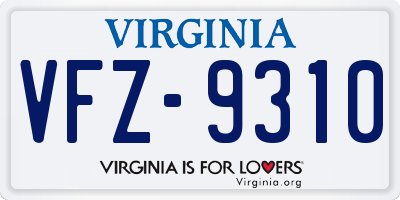 VA license plate VFZ9310