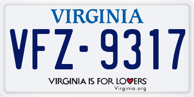 VA license plate VFZ9317
