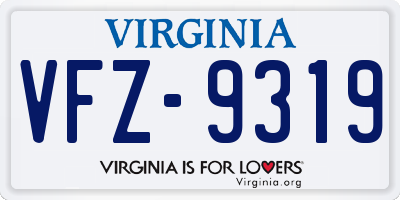 VA license plate VFZ9319
