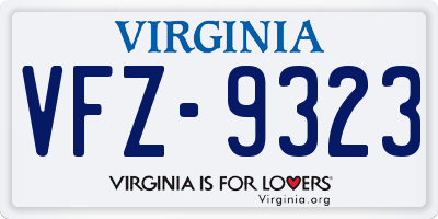 VA license plate VFZ9323