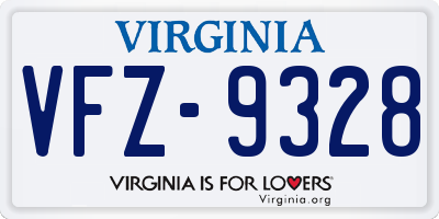 VA license plate VFZ9328