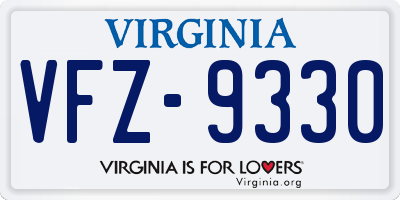 VA license plate VFZ9330