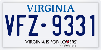 VA license plate VFZ9331