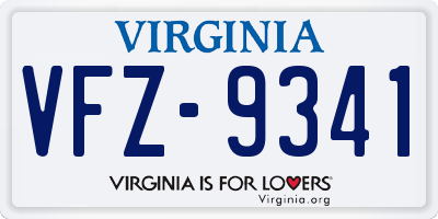VA license plate VFZ9341