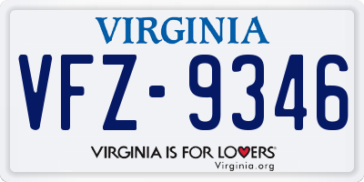 VA license plate VFZ9346