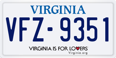 VA license plate VFZ9351