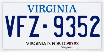 VA license plate VFZ9352