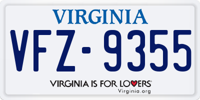 VA license plate VFZ9355