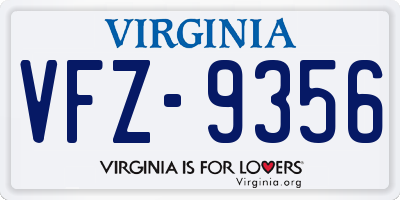 VA license plate VFZ9356