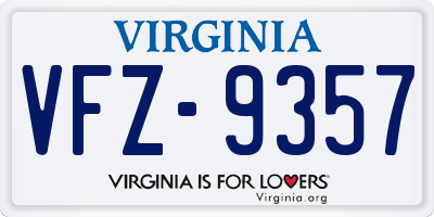 VA license plate VFZ9357