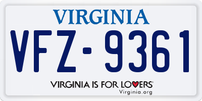 VA license plate VFZ9361