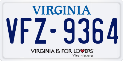 VA license plate VFZ9364