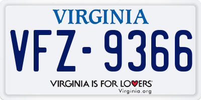 VA license plate VFZ9366