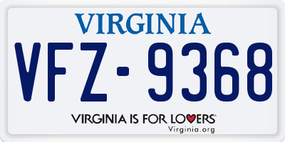 VA license plate VFZ9368
