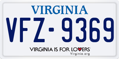 VA license plate VFZ9369