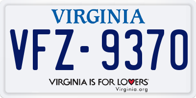 VA license plate VFZ9370