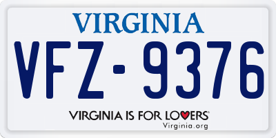 VA license plate VFZ9376