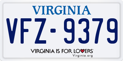 VA license plate VFZ9379