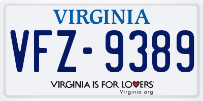 VA license plate VFZ9389