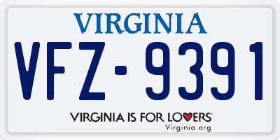 VA license plate VFZ9391