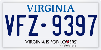 VA license plate VFZ9397