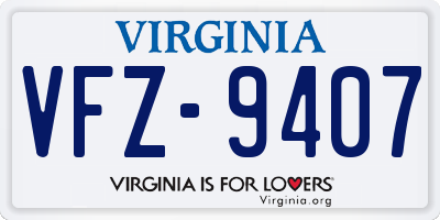 VA license plate VFZ9407