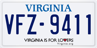 VA license plate VFZ9411