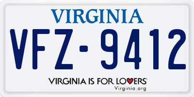 VA license plate VFZ9412