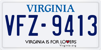 VA license plate VFZ9413