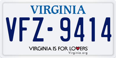 VA license plate VFZ9414