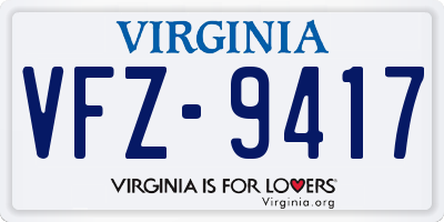 VA license plate VFZ9417
