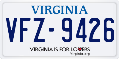 VA license plate VFZ9426