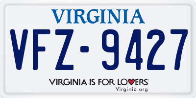 VA license plate VFZ9427