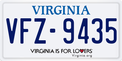VA license plate VFZ9435