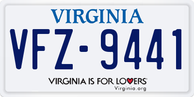 VA license plate VFZ9441