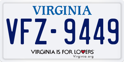 VA license plate VFZ9449