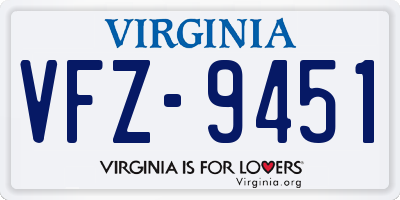 VA license plate VFZ9451