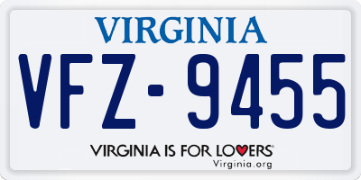VA license plate VFZ9455