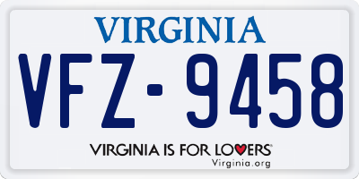 VA license plate VFZ9458