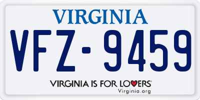 VA license plate VFZ9459