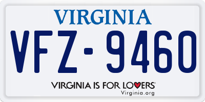 VA license plate VFZ9460