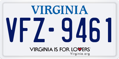 VA license plate VFZ9461