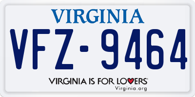 VA license plate VFZ9464