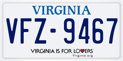 VA license plate VFZ9467