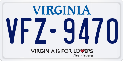 VA license plate VFZ9470