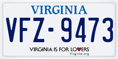 VA license plate VFZ9473