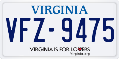 VA license plate VFZ9475