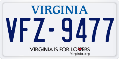 VA license plate VFZ9477