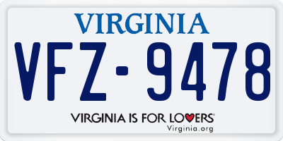 VA license plate VFZ9478