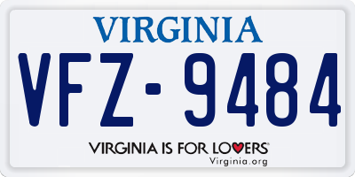 VA license plate VFZ9484